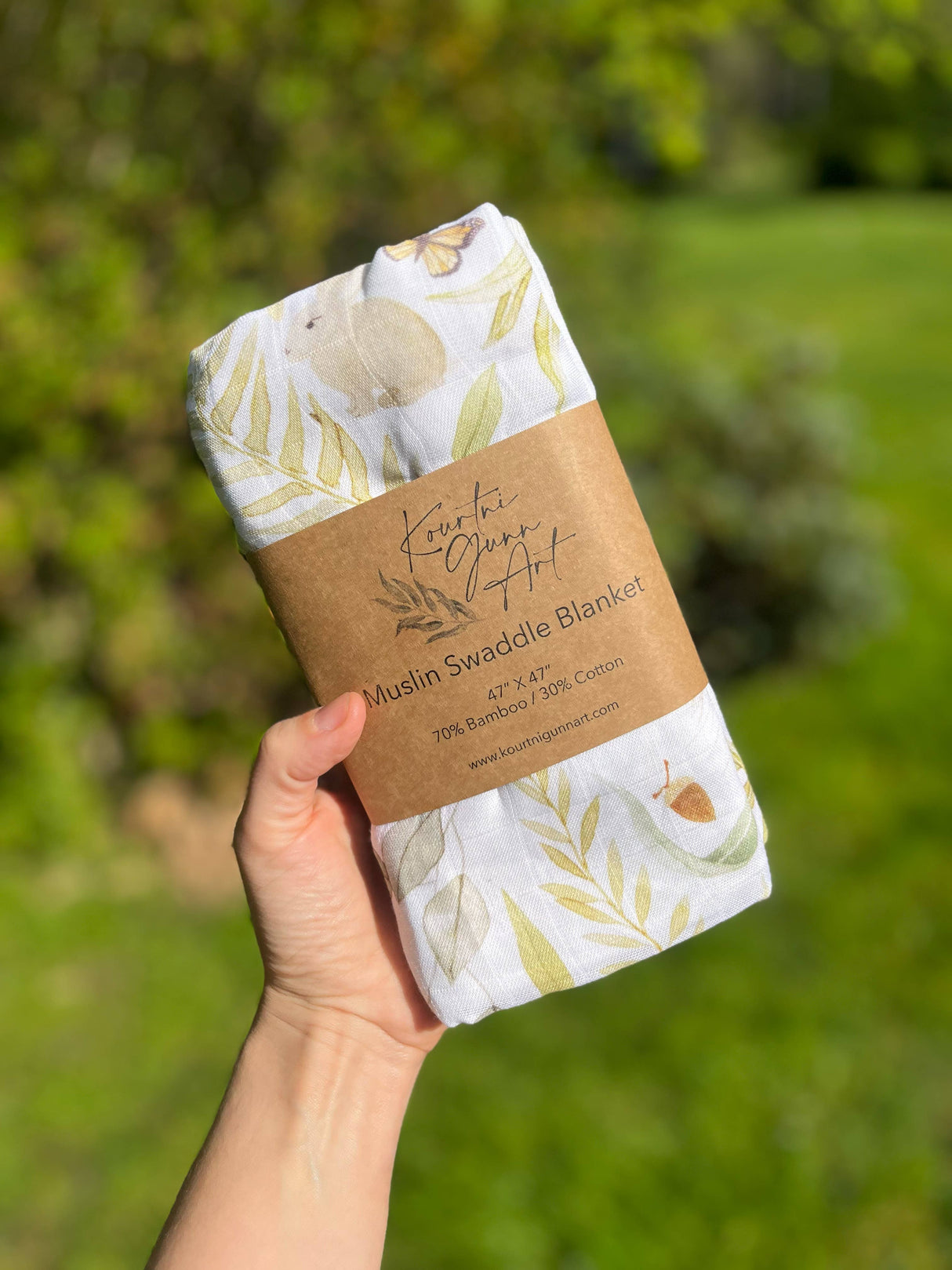 Woodland Baby Blanket | Forest Muslin Swaddle Blanket