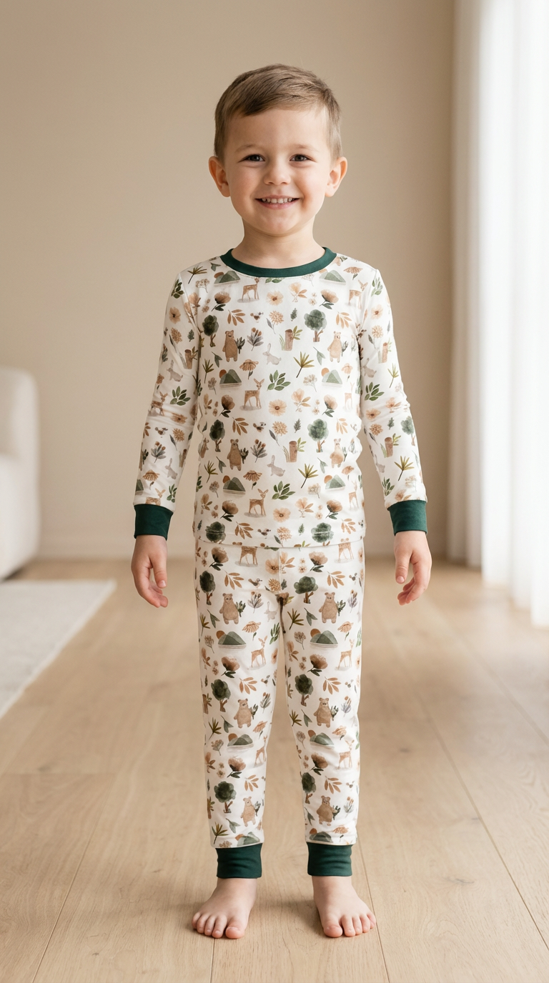 Woodland Bamboo Two-Piece Pajama Set