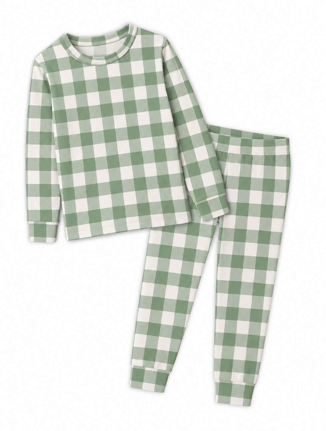Christmas Checkered Gingham Viscose Bamboo Two-Piece Pajama