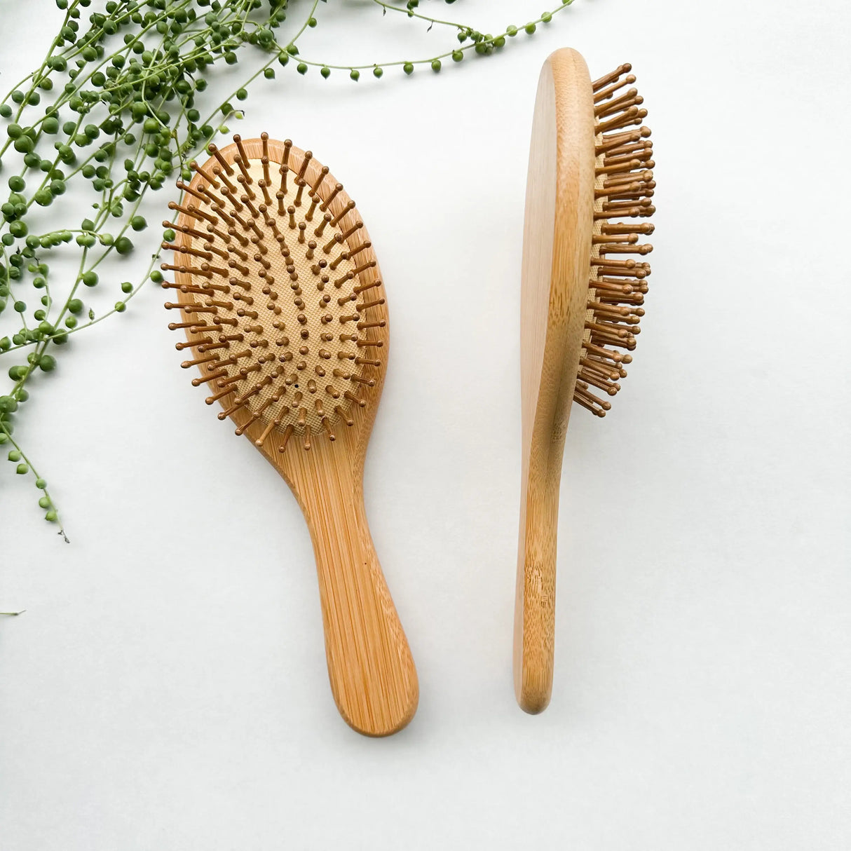 Detangling Bamboo Hair Brush - Plastic Free Biodegradable: Paddle