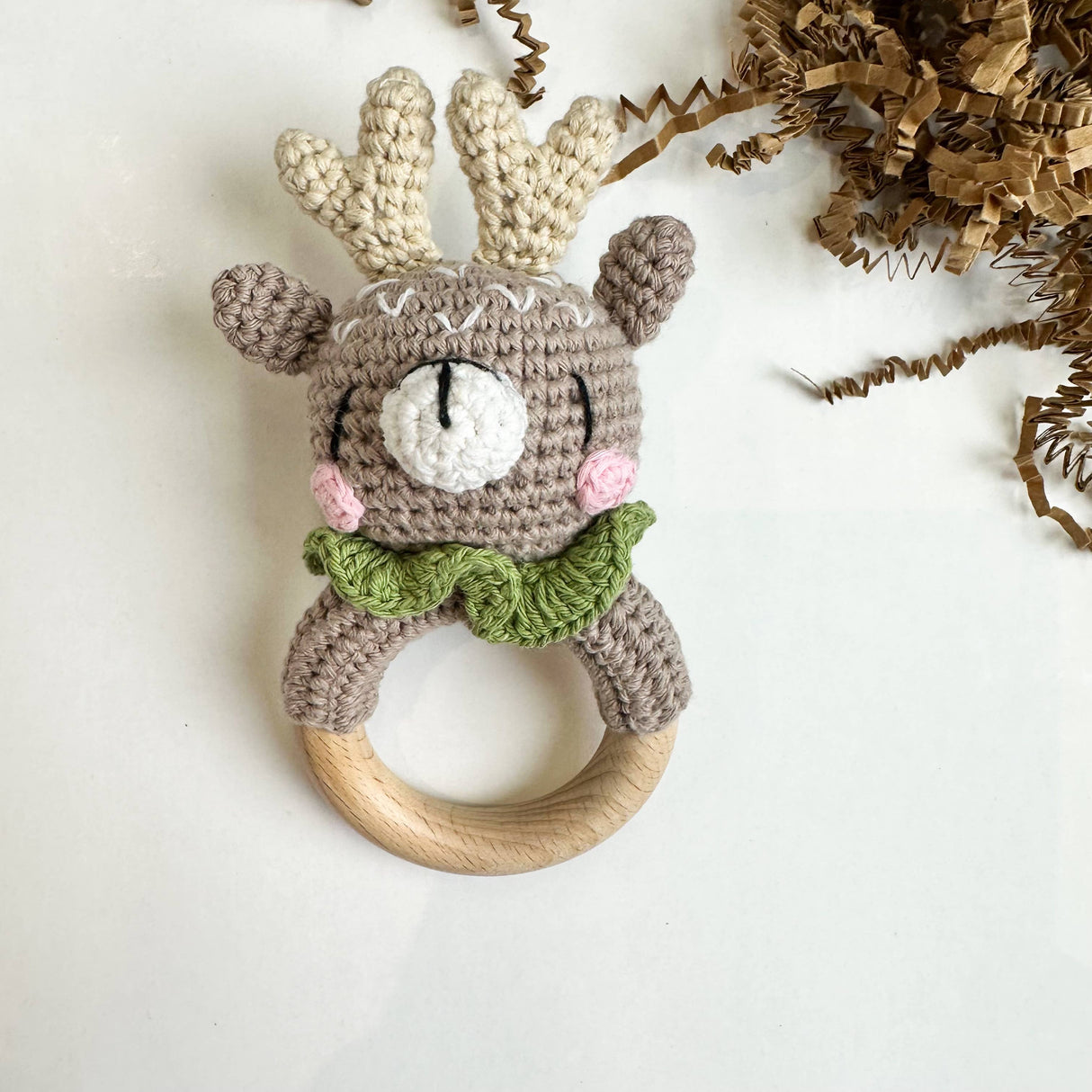 Handmade 100% Cotton Crochet Animal Rattle : Ellie the Elephant