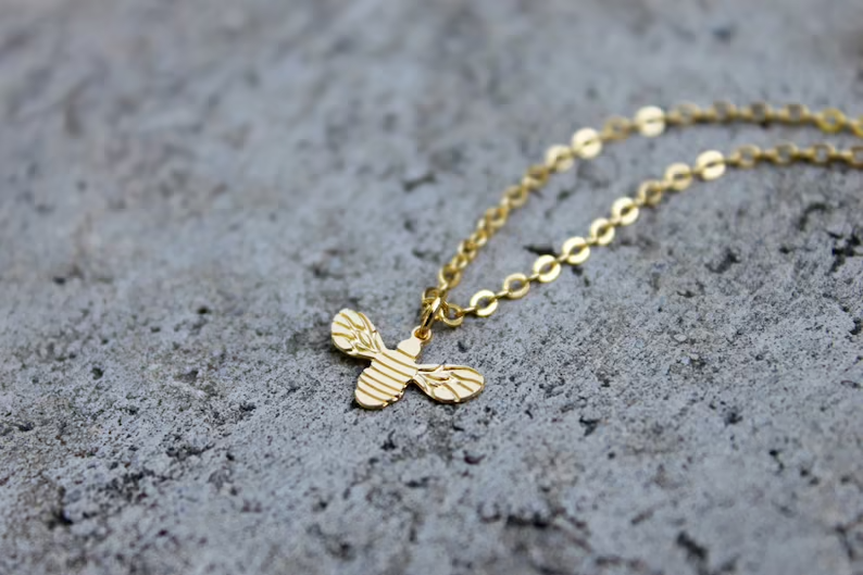Gold Bee Necklace