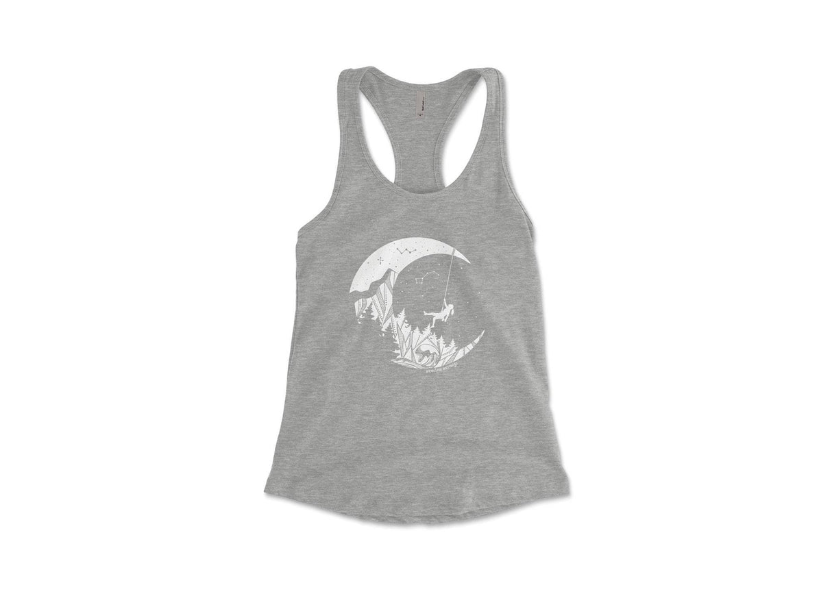 Women's Tank Top, Moon and Climber: Sunset Yellow