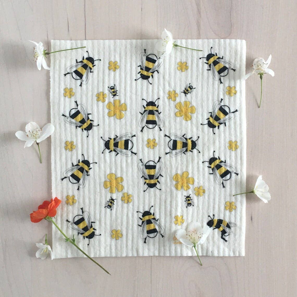 Bee Gift Duo | 1 Tea Towel + 1 Sponge Cloth