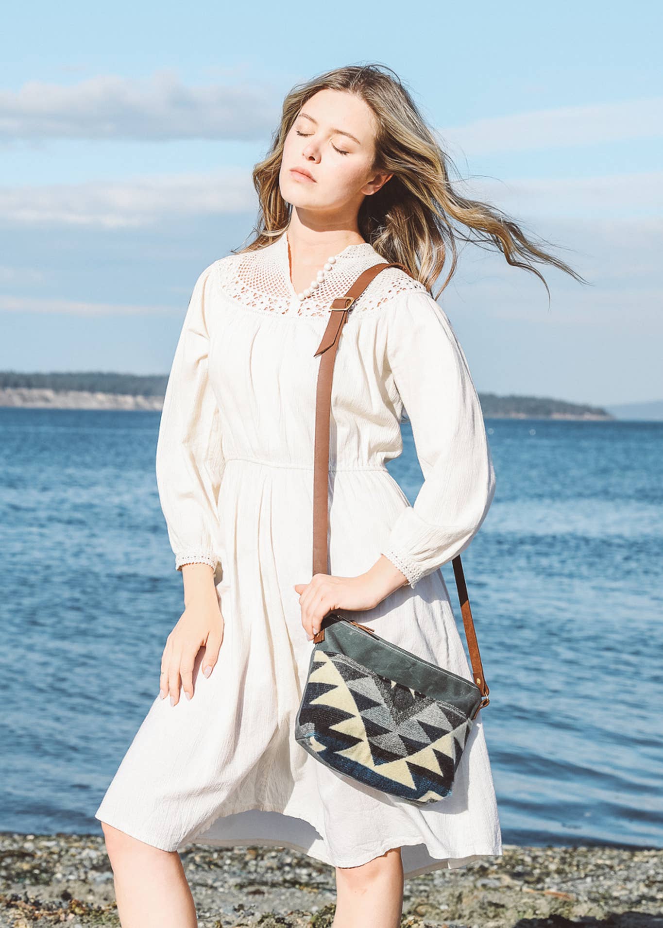 Western Boho Style Crossbody: Waxed Canvas Bag