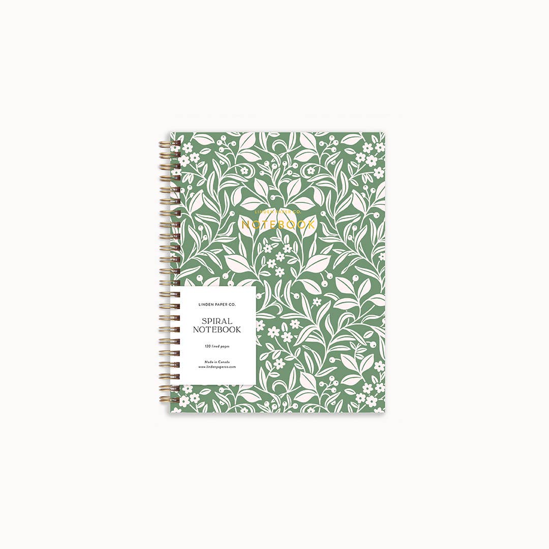 Meadowlace Notebook | Spiral Lined Notebook