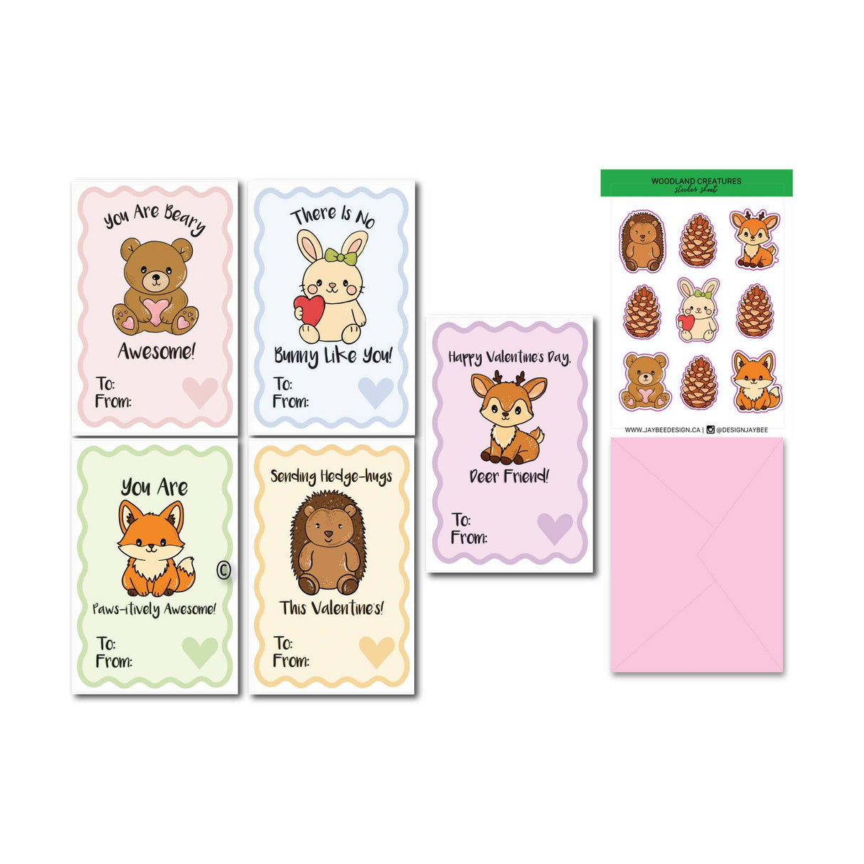 Woodland Valentine Set - Card Set