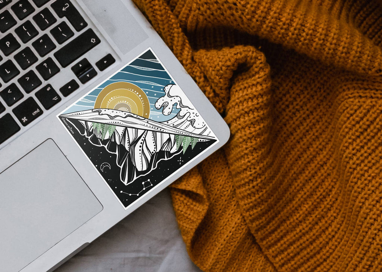 Mountain and Ocean Sticker
