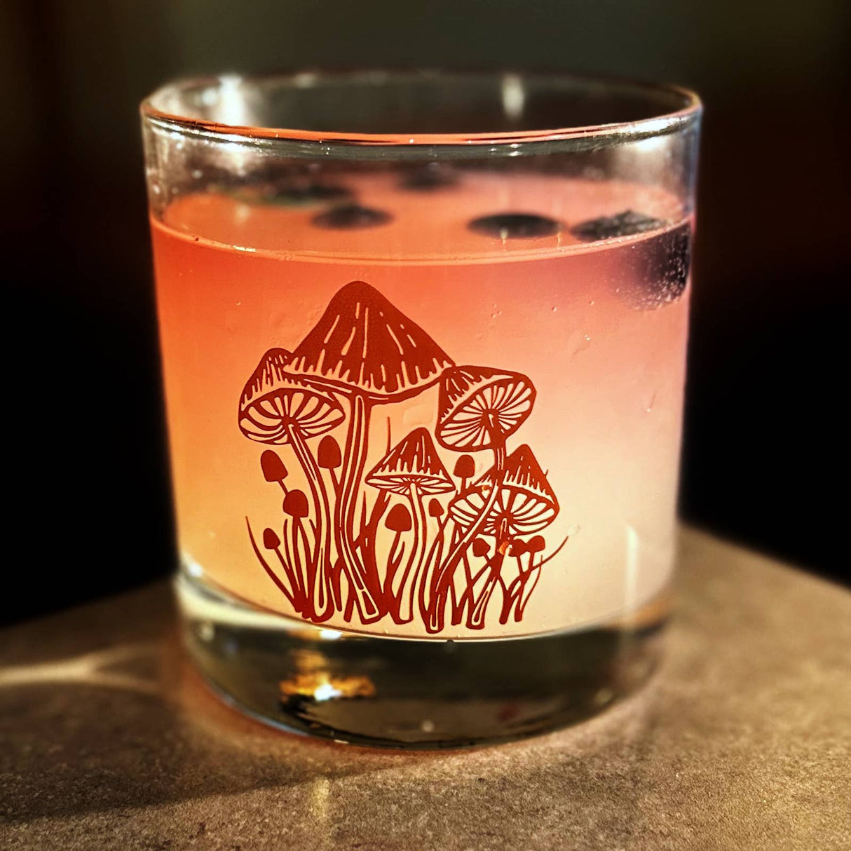Lowball Cocktail Glass: Mushroom Bloom