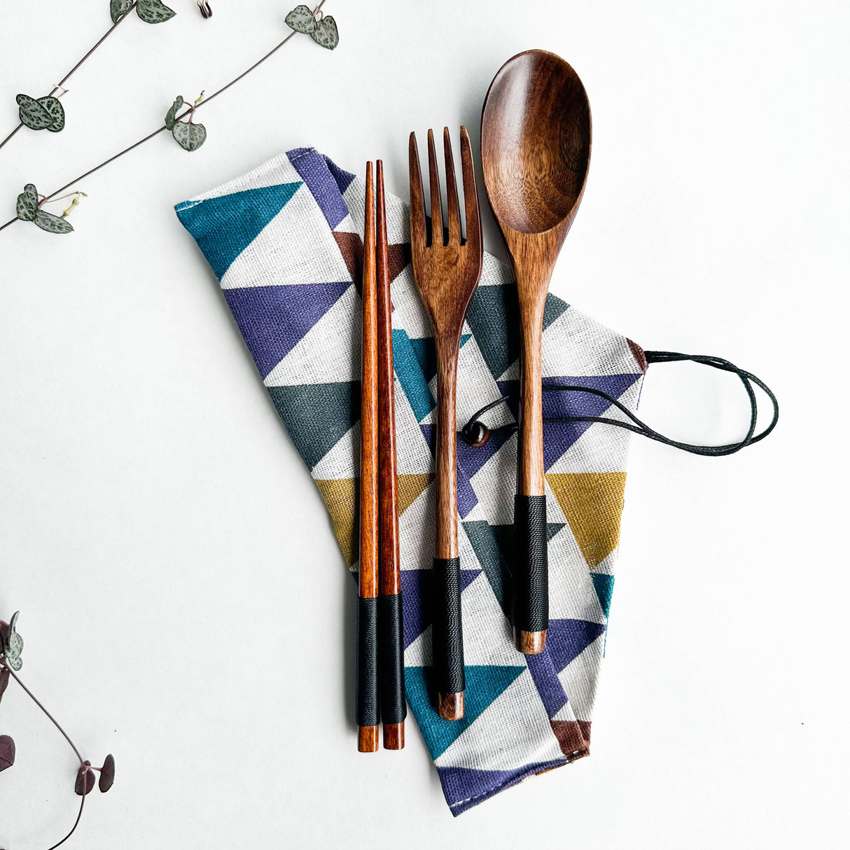 Reusable Handmade Natural Wood Cutlery Set