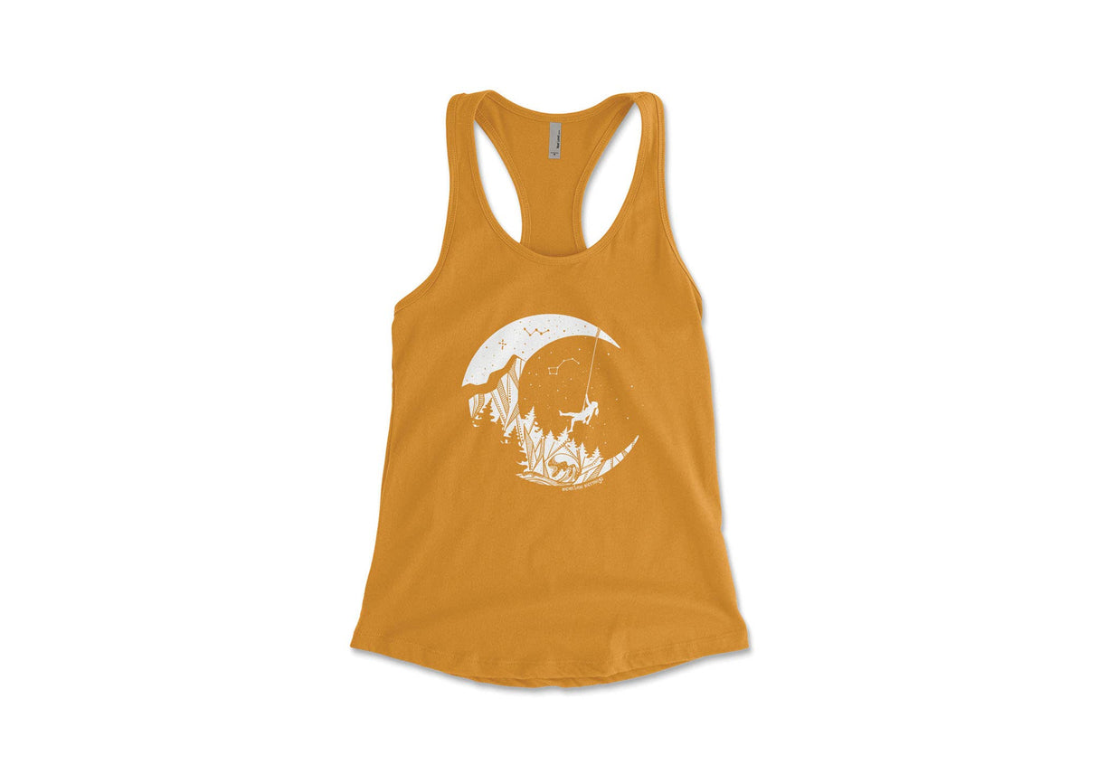 Women's Tank Top, Moon and Climber: Sunset Yellow