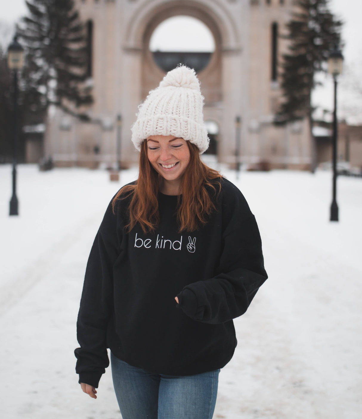 Be Kind Crewneck Sweatshirt: Black