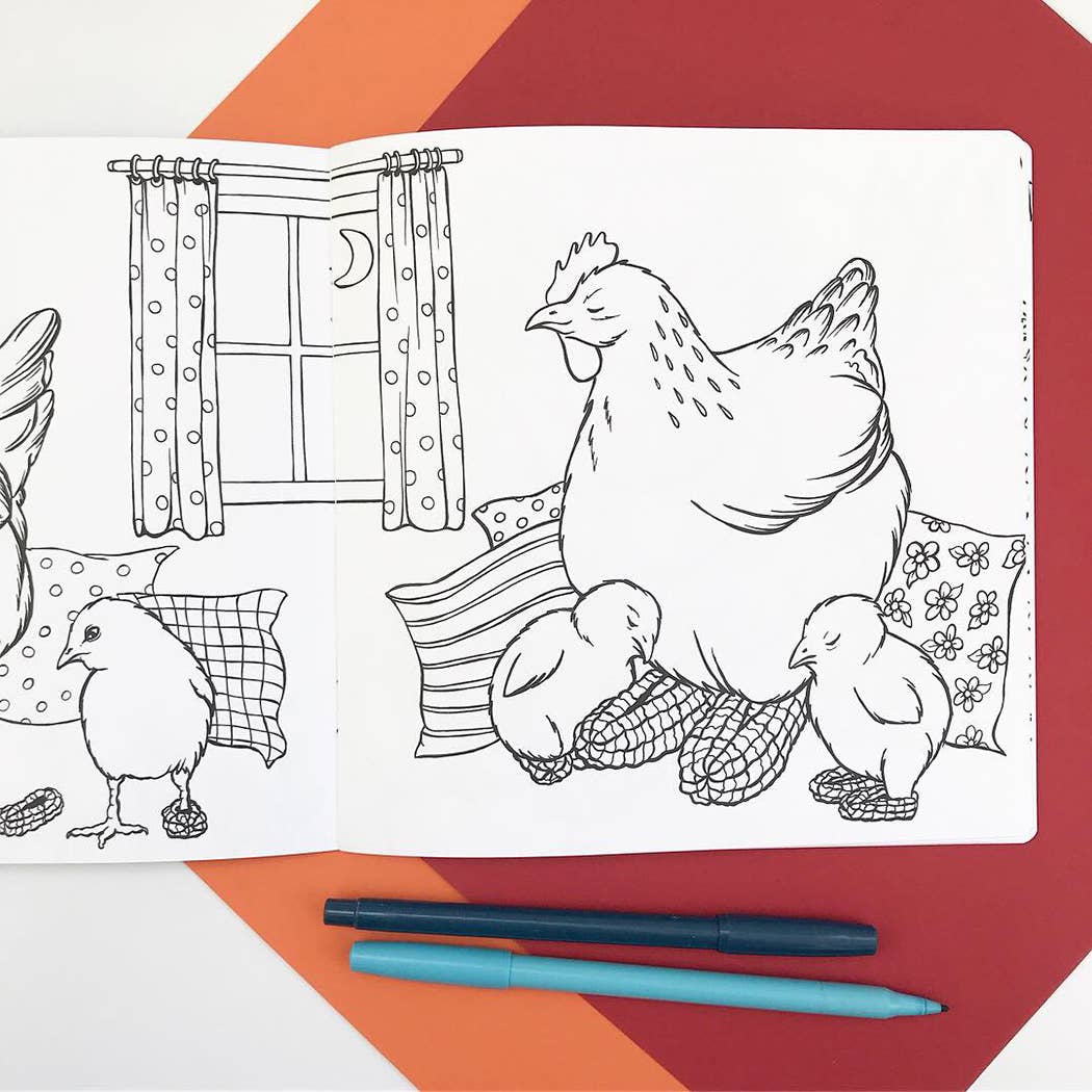 The Fashionable Hens Coloring Book