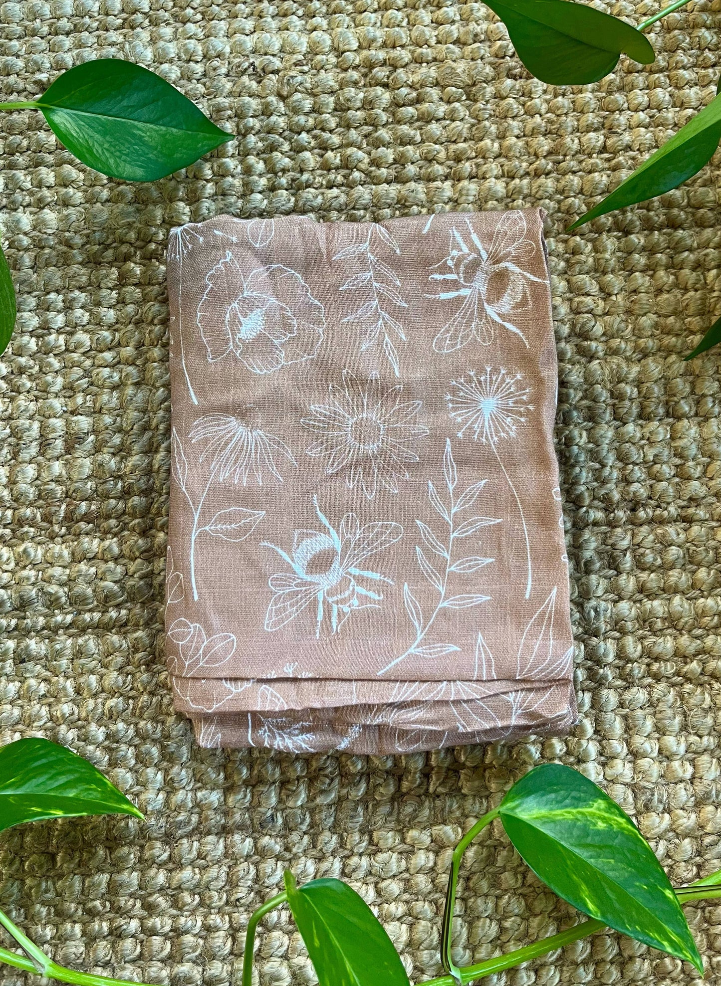 Bee and Wildflower Swaddle Blanket