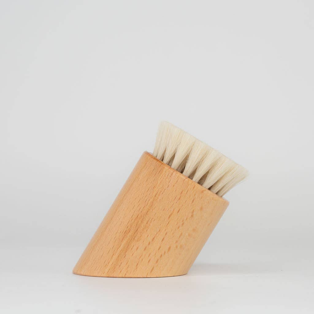 Wooden Bamboo Facial Dry Brush: Goat