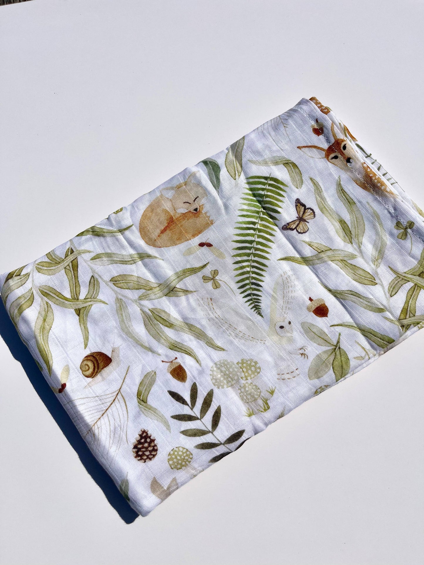 Woodland Baby Blanket | Forest Muslin Swaddle Blanket