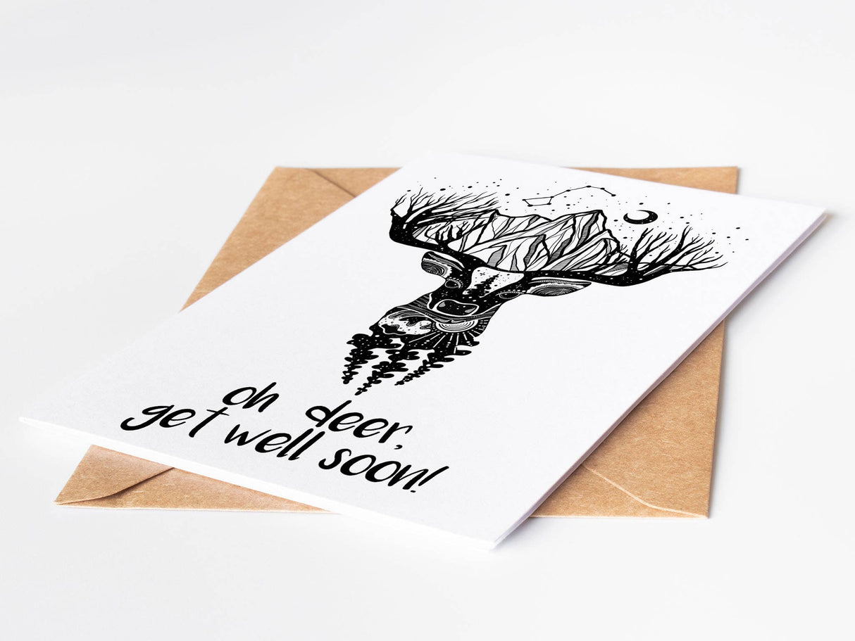 "Oh Deer, Get Well Soon" - Greeting Card