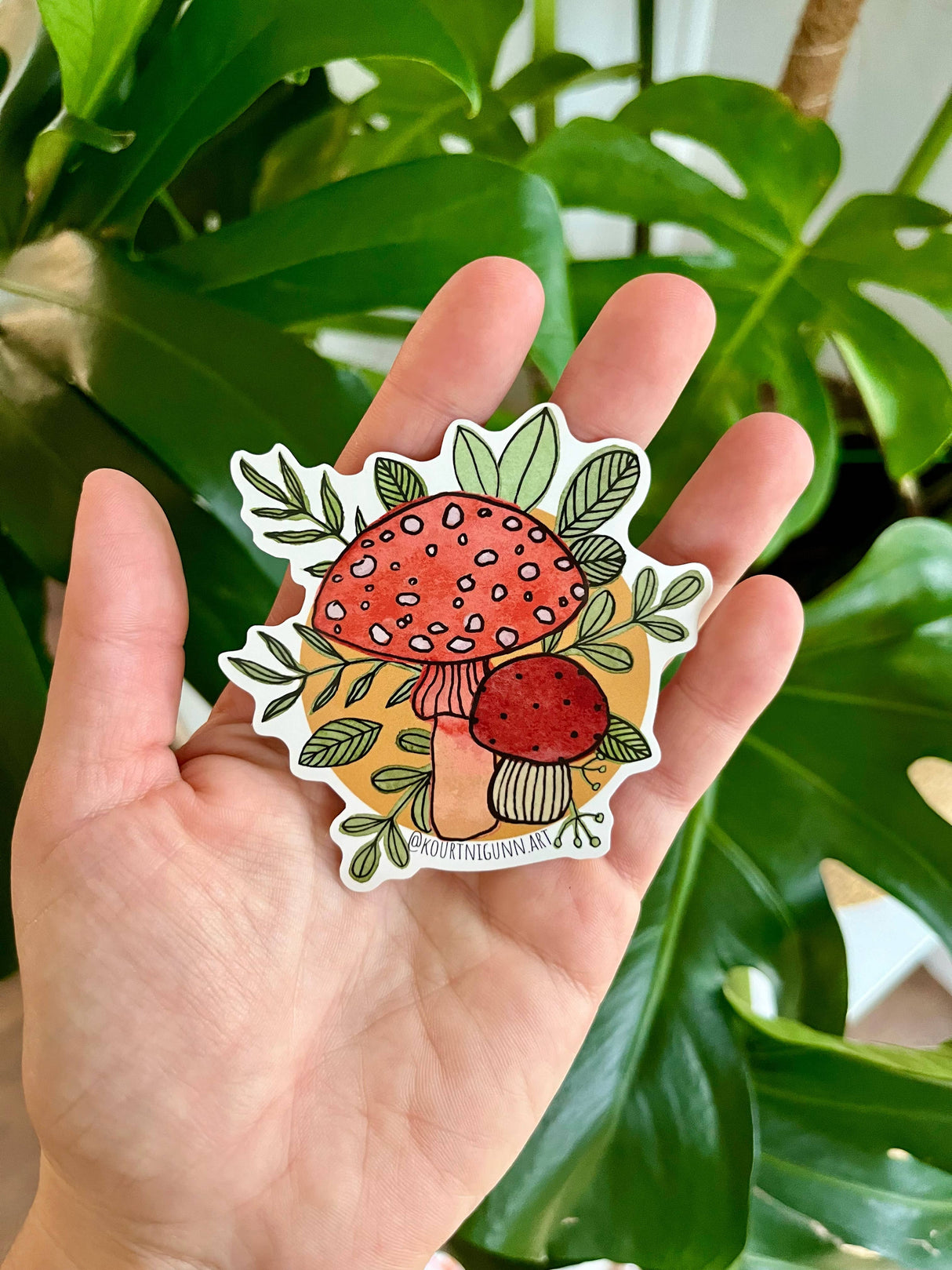 Mushroom Sticker | Vinyl Mushroom and Fern Sticker