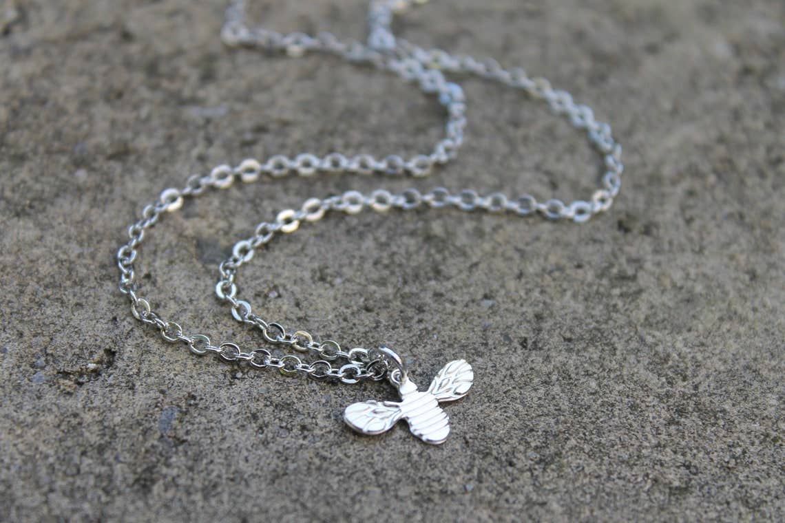 Silver Bee Necklace