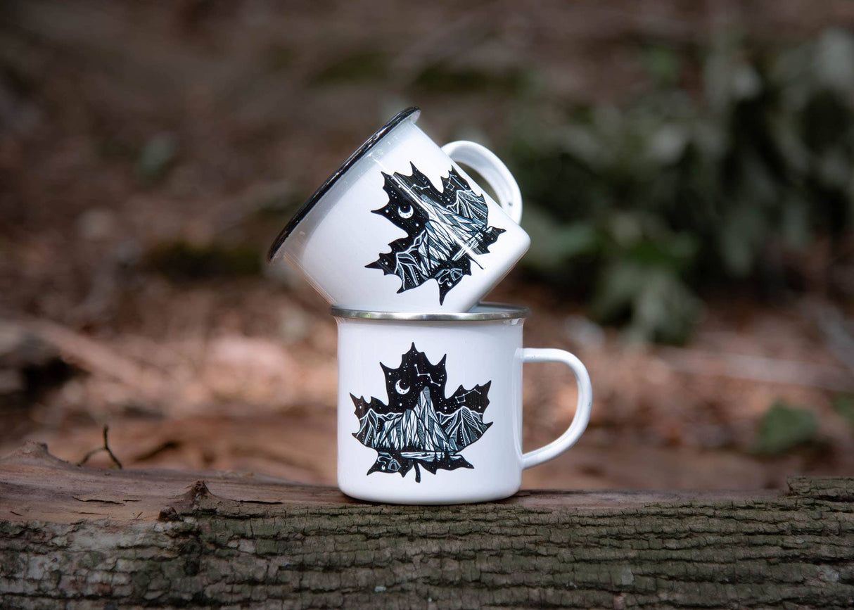 Maple Leaf, Camping Mug: Black