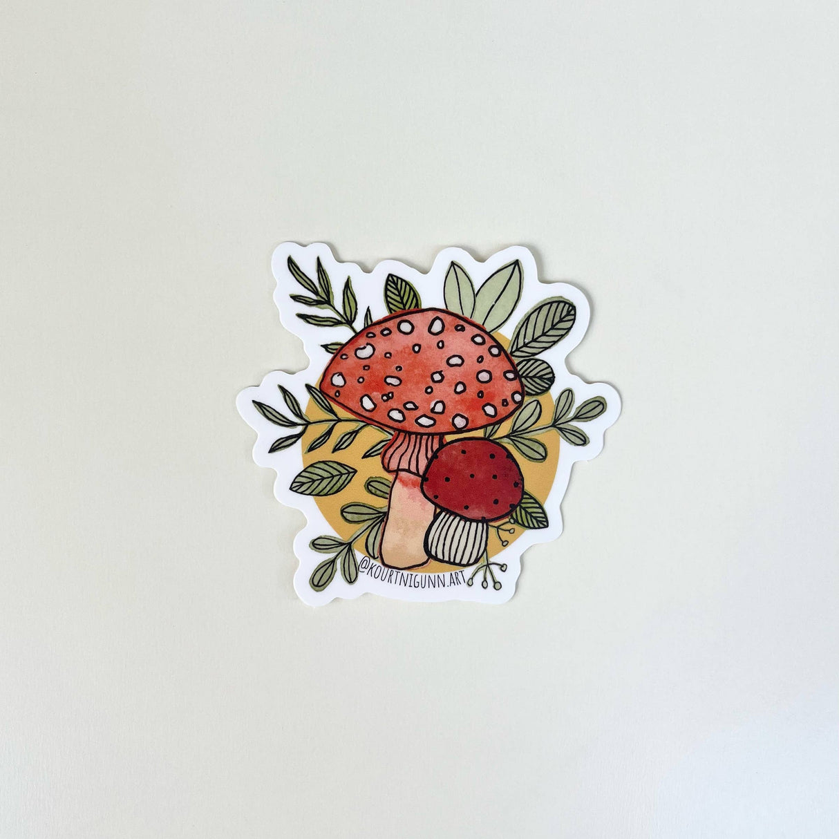 Mushroom Sticker | Vinyl Mushroom and Fern Sticker