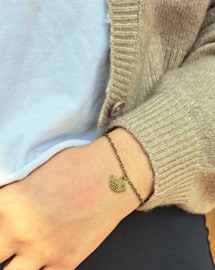 Bird Bracelet: Antique Brass