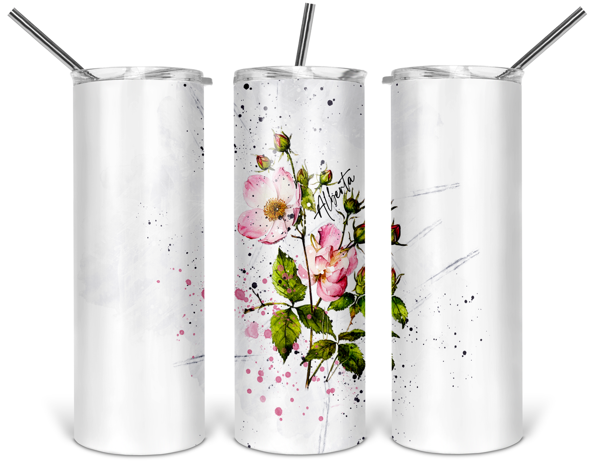 Alberta Wild Rose Skinny Tumbler