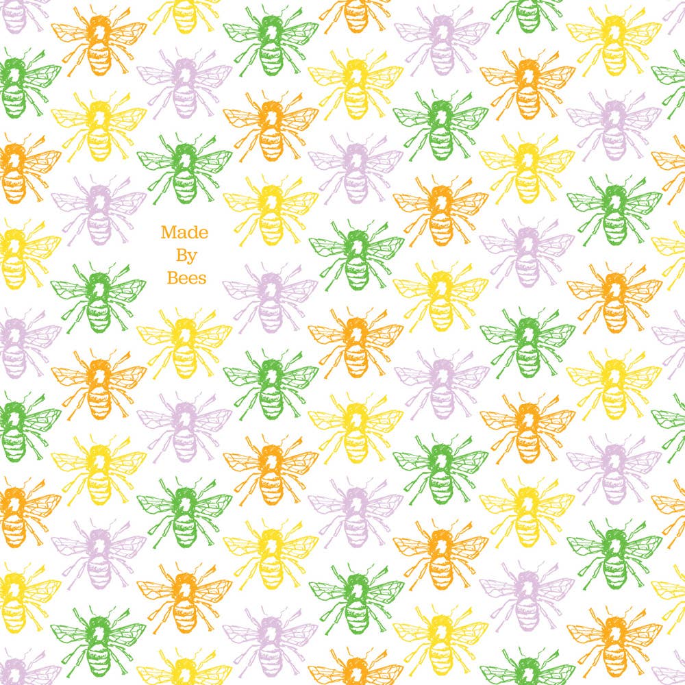 Beeswax Wrap for Food "A Single Medium Wrap": Lemon Bees
