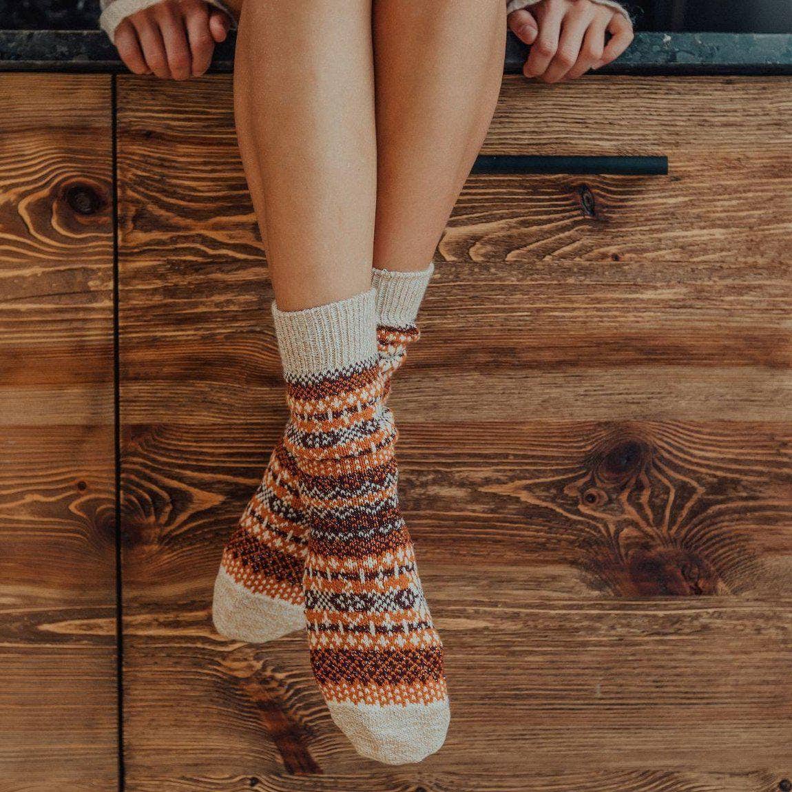 Nordic Socks Soft COZY™ Warm (Asenka - Pumpkin) - Unisex: Medium