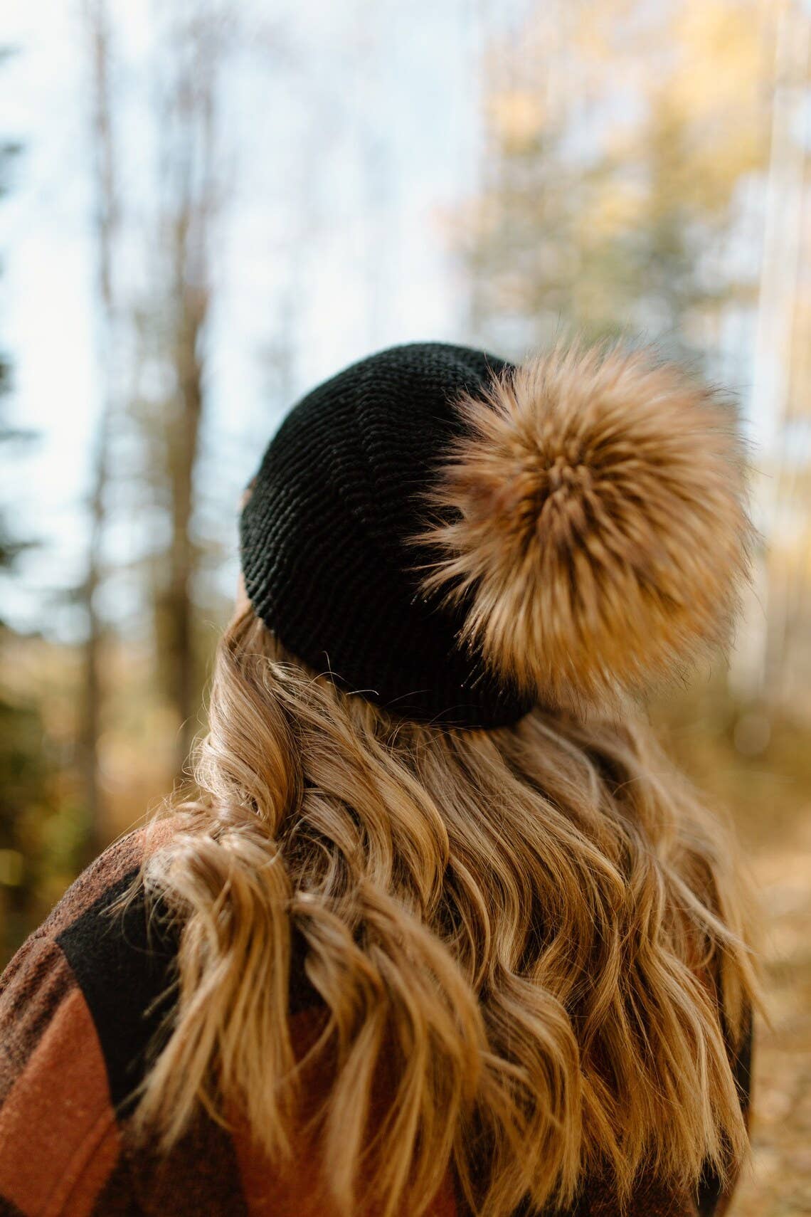 Knit Beanie Toque with Fur Pom Pom