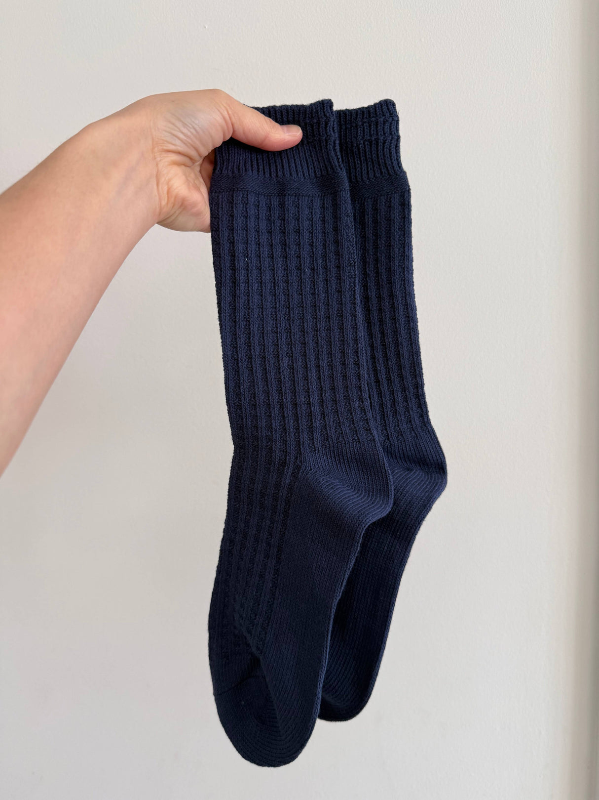 WAFFLE COTTON SOCKS: L/XL
