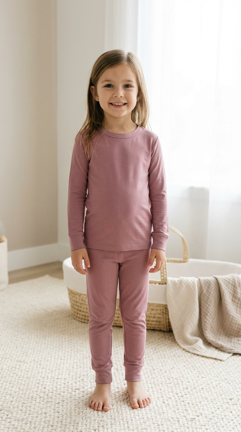 Blush Breeze Kids Bamboo Pajama Set, Soft Two-Piece PJs