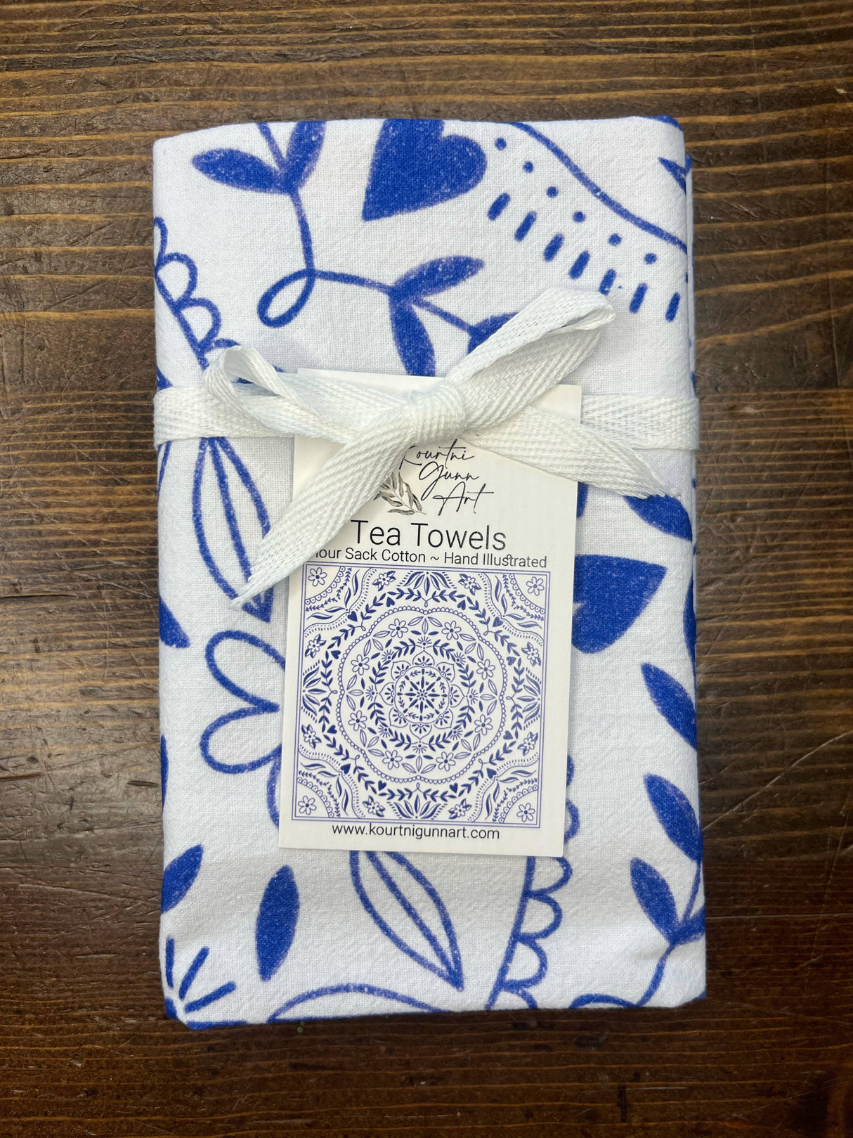 Mandala Flour Sack Towel | Blue and White Tea Towel