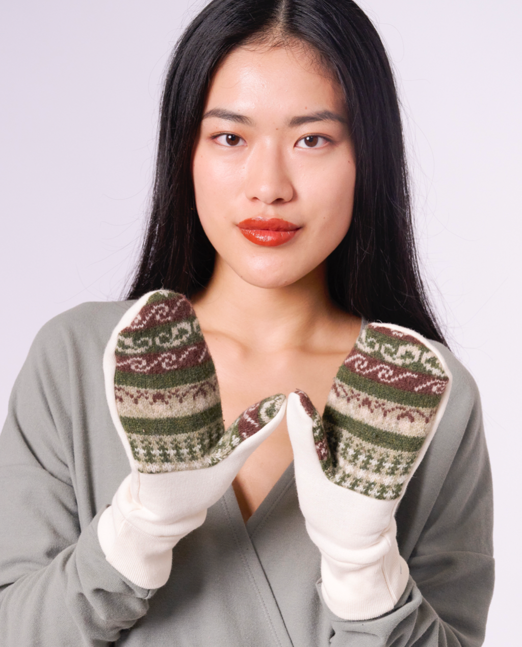 Ariel Mitts With Upcycled Wool: Black