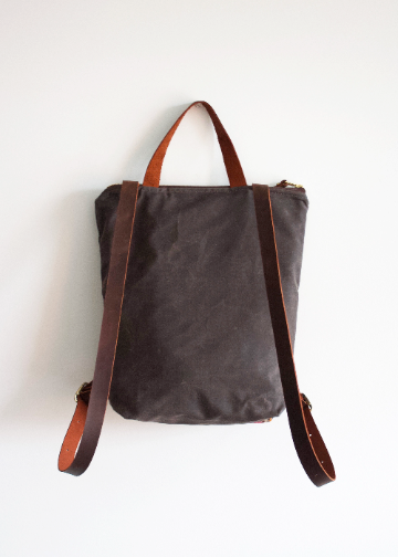 Western Boho Chic Waxed Canvas Backpack - w/ Pendleton Wool
