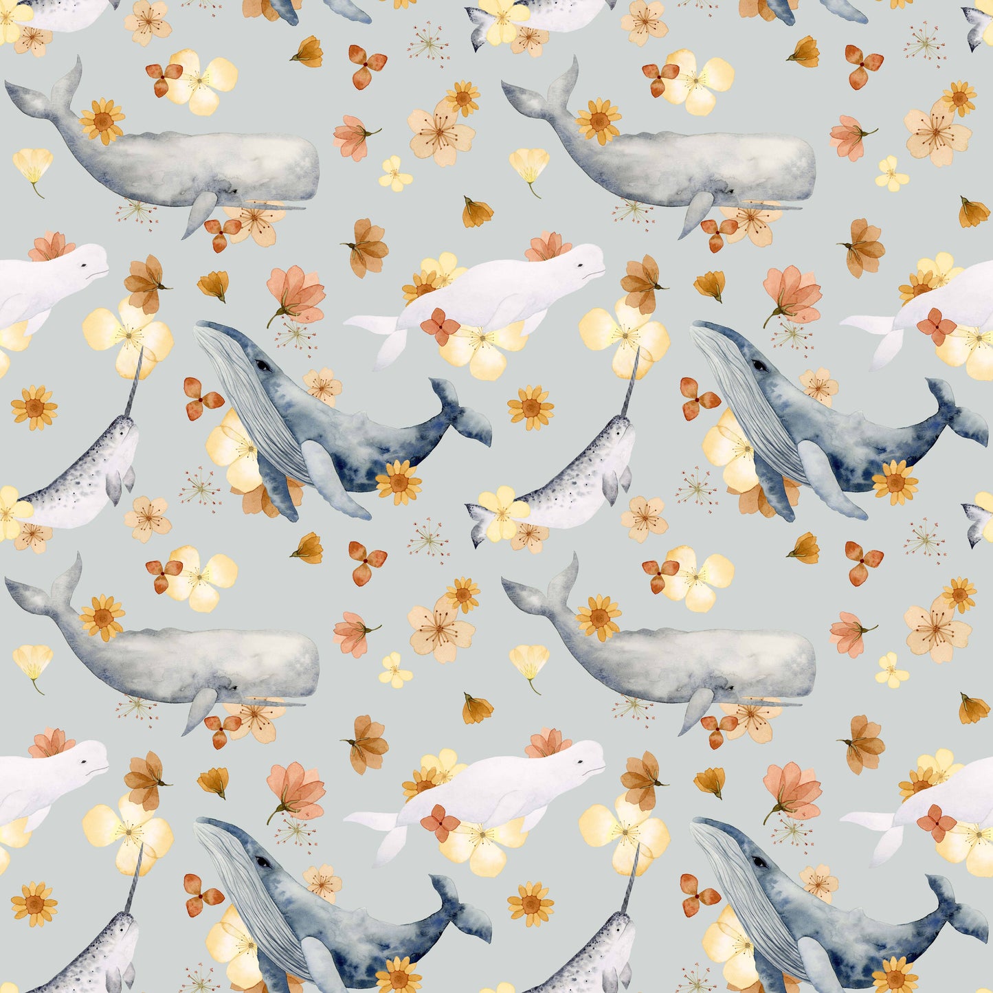 Watercolour Whale Swaddle Blanket