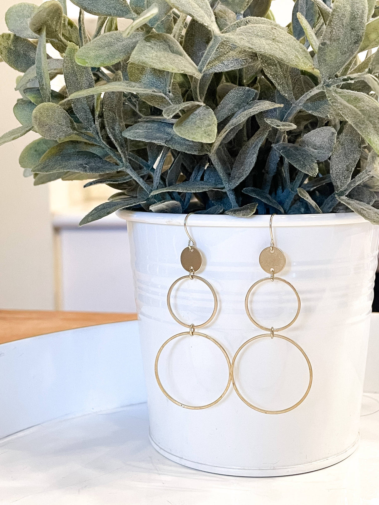 Stacked Hoops with Coin Connector
