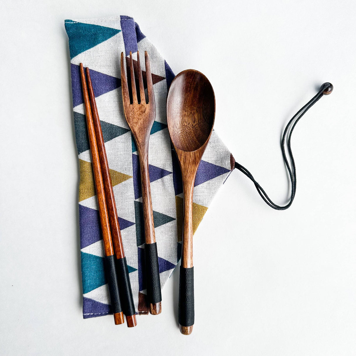Reusable Handmade Natural Wood Cutlery Set