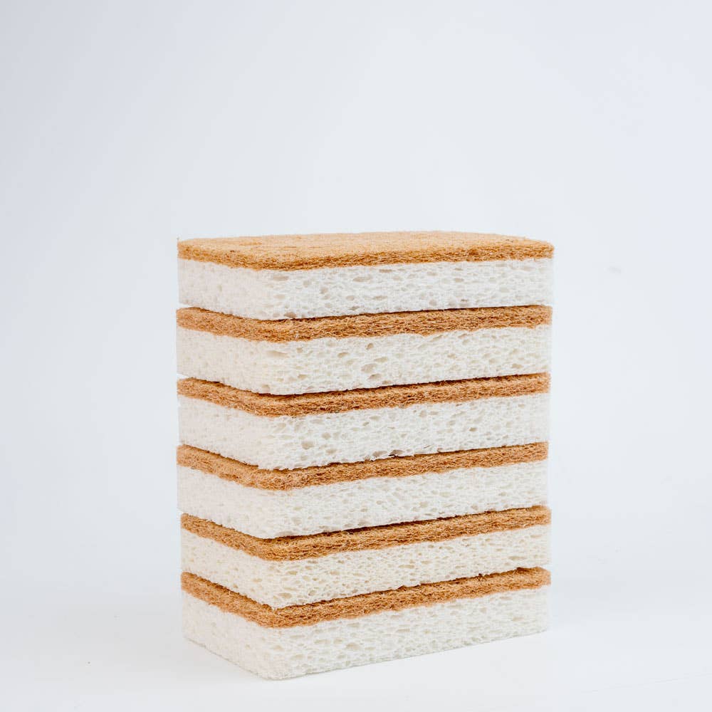 Walnut and Cellulose Biodegradable Scrubber Sponge: White