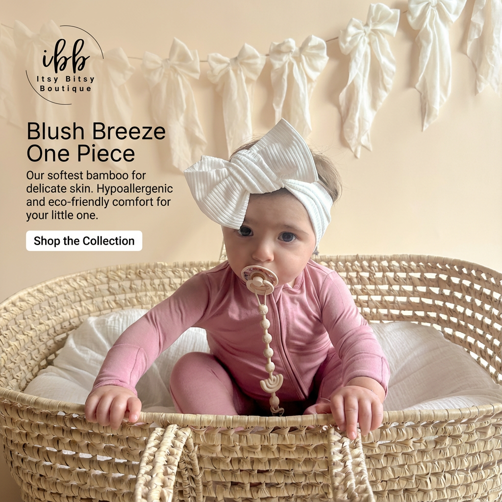 Blush Breeze - Bamboo Baby Romper – Soft Stretch Sleepwear