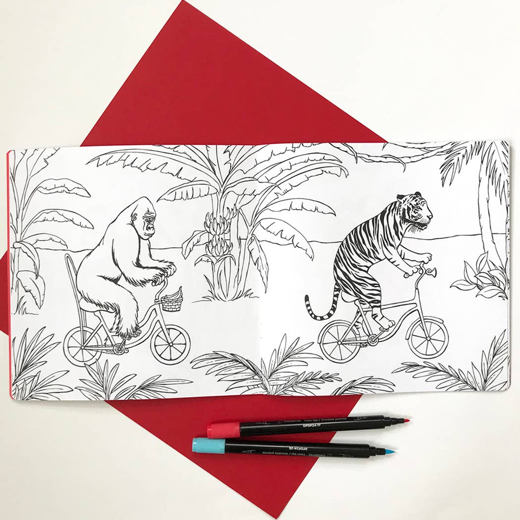Animals on Bikes From the Jungle to the Sea Coloring Book