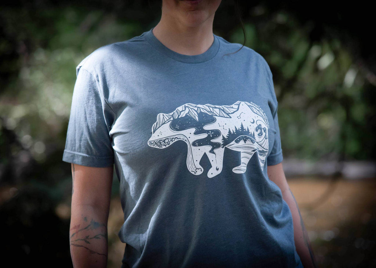 Roaming Bear, Unisex Tee: Black
