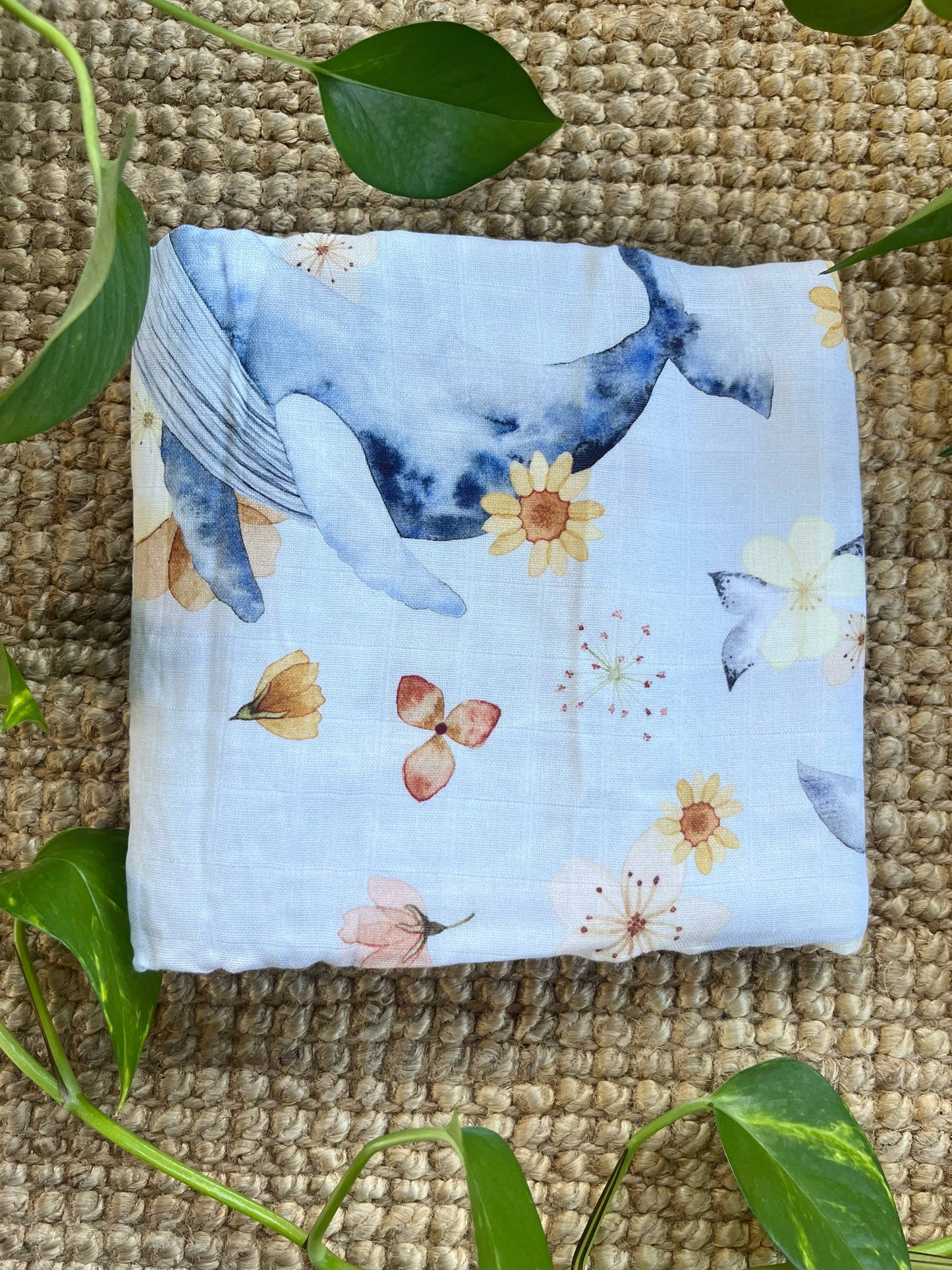 Watercolour Whale Swaddle Blanket