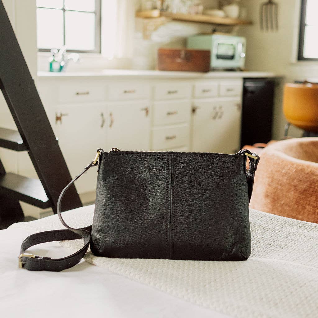 Clairmont Leather Crossbody Bag: Whiskey
