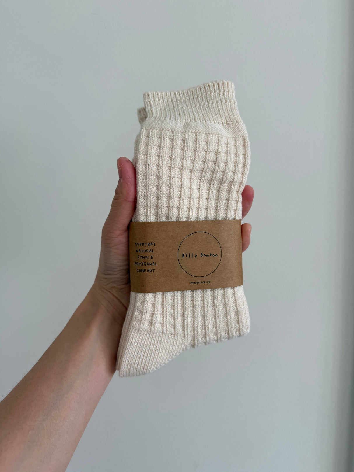 WAFFLE COTTON SOCKS: L/XL