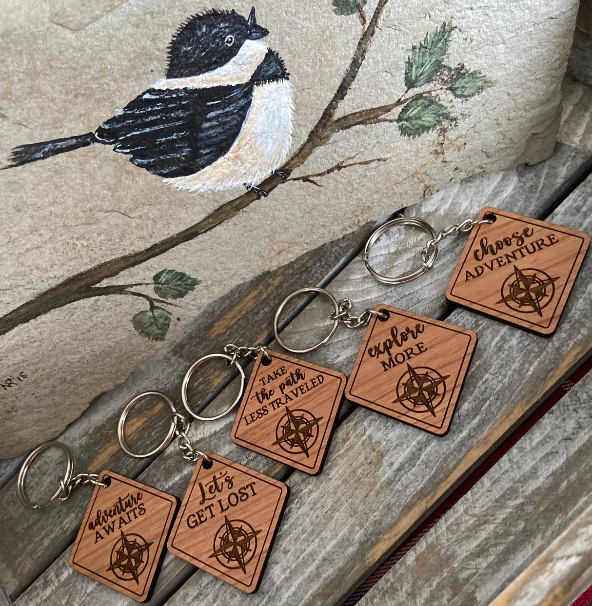 Wooden Keychain - "Explore More"