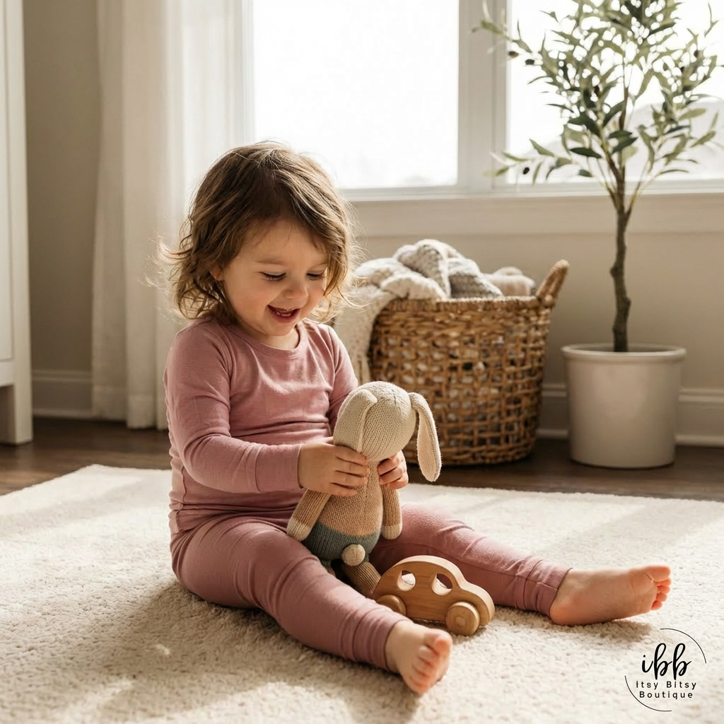 Blush Breeze Kids Bamboo Pajama Set, Soft Two-Piece PJs