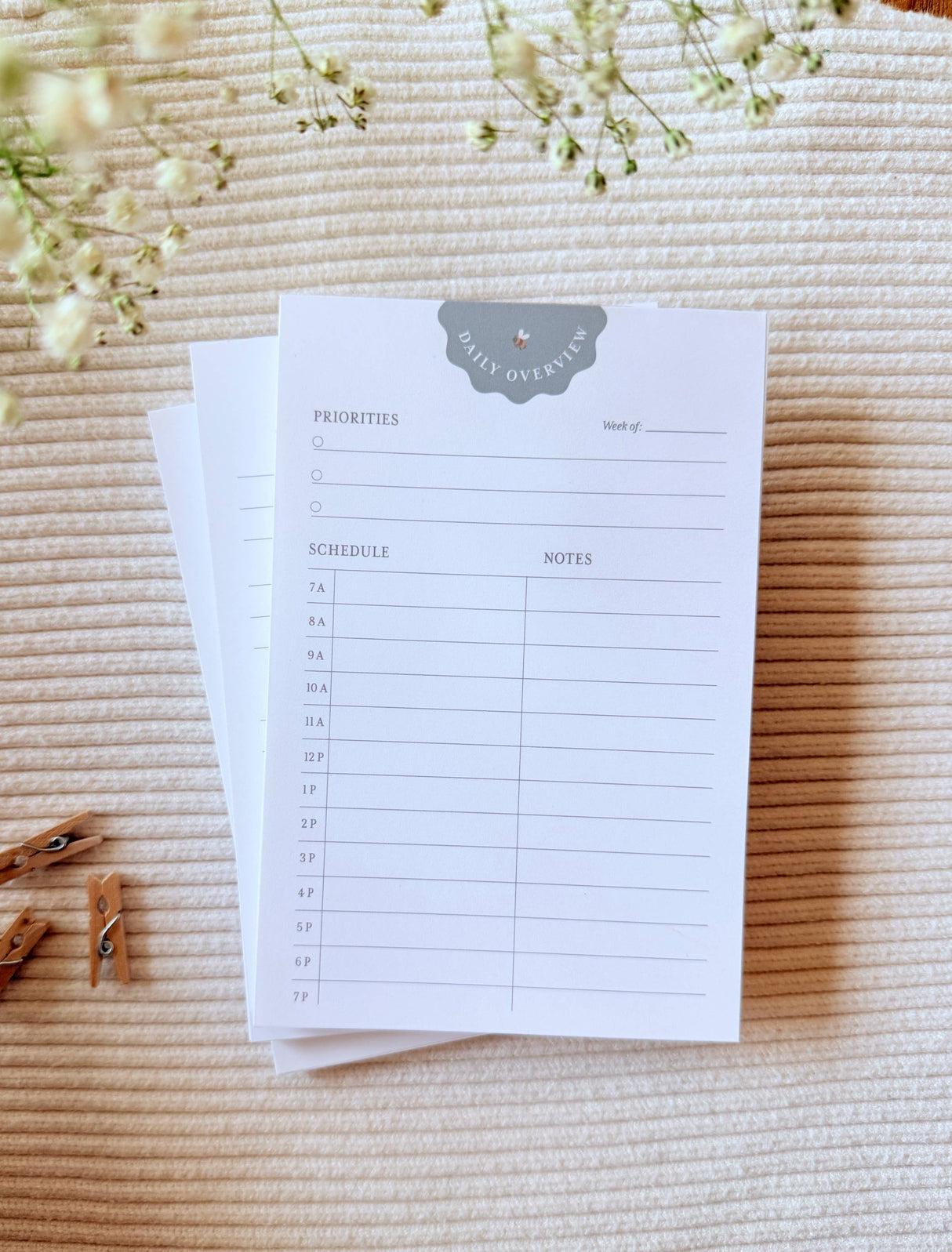 Daily Planner Notepad | Minimalist Daily Overview