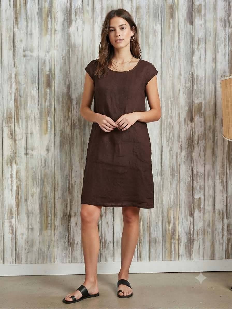 Linen Dress with Stretchy Sides