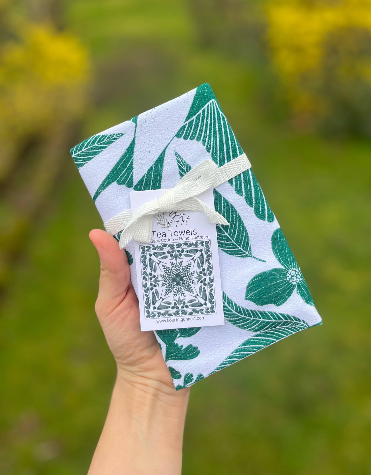 Green Bird Flour Sack Towel | Bird Tea Towel
